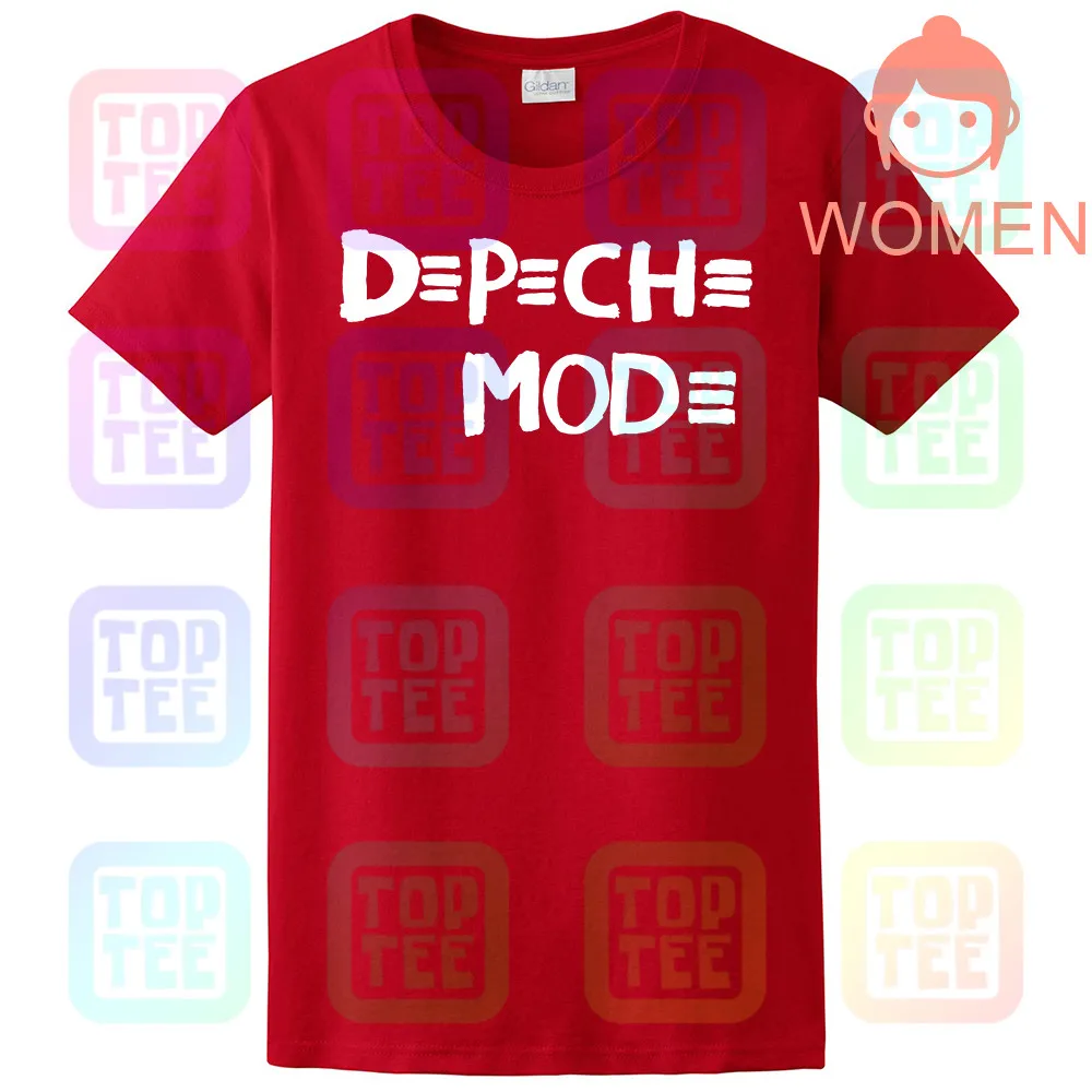 Depeche рубашка Mode футболка унисекс Тур размеры 1988 США все s черная полоса для мужчин новинка 4 - Цвет: MEN-RED