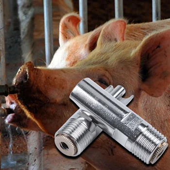 

New 10Pcs Pig Thicken Dinker Water Stainless Steel Duckbill Copper Cap Pig Automatic Nipple Animals Drinking Water Dispenser Fee