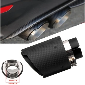 

6m-101mm Universal Car Rear Pipe Exhaust Pipe Carbon Fiber Muffler Pipe Stainless Steel (Matte Black)