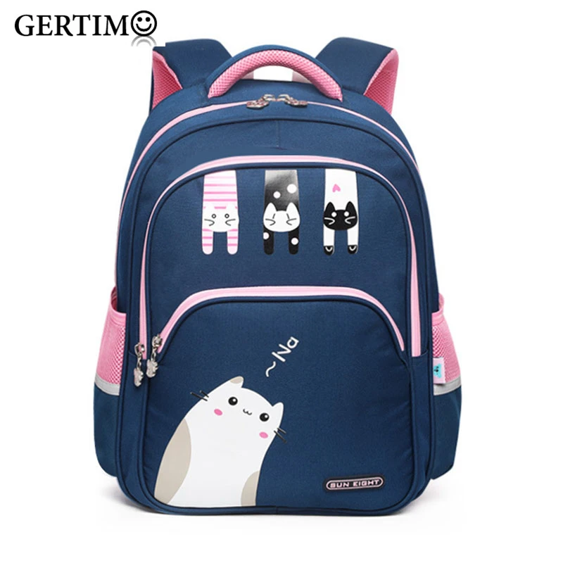

New Arrival School Bags for Girls Lovely Cat Printing School Backpacks for Little Girls Kids Bags 3-4 Grade Orthopedic Satchel