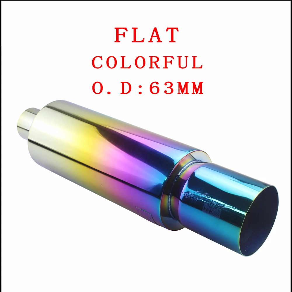LEVEL COLORFUL 63MM Автомобильные глушители для выхлопной трубы, хвостовые Универсальные выхлопные системы из нержавеющей стали высокого качества, гоночные глушители 2," 3" до " уровень гофрирования - Цвет: LEVEL COLORFUL 63MM