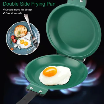 

Double Side Frying Pan Green Non-stick Flip Frying Pan With Ceramic Coating Pancake Maker For Household Kitchen Cookware