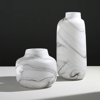 

Nordic Luxury Glass Vase Ink Lines pattern Art Vase Home Decoration Figurine Sitting Room Table Decoration Vase Company Decor