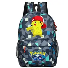 Аниме Покемон го игры рюкзак холст Пикачу мальчиков девочек подростков школьный рюкзак для мужчин женщин Mochilas дорожная сумка
