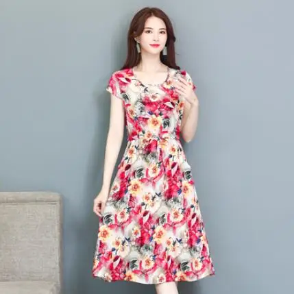 Новинка 2019 женское летнее платье больших размеров 5XL свободное элегантное с