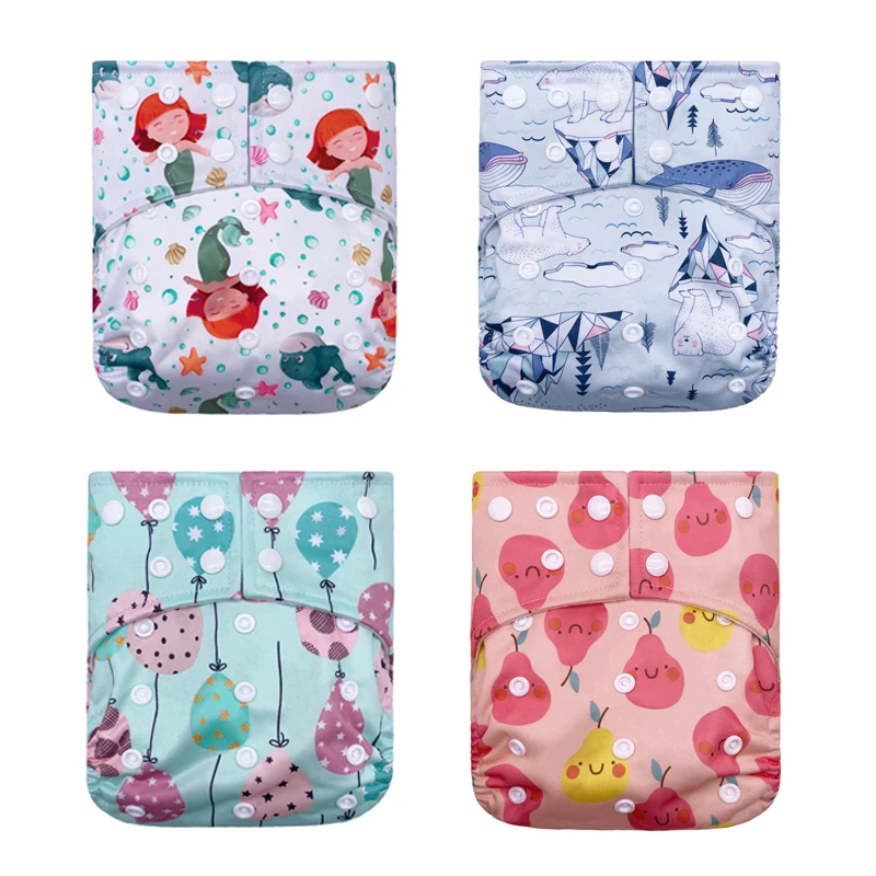 Baby Cloth Diaper Pocket Nappies Washable Reusable Fit 3-15kg Infant Traning Pants Double Gusset Square Nappy | Мать и ребенок