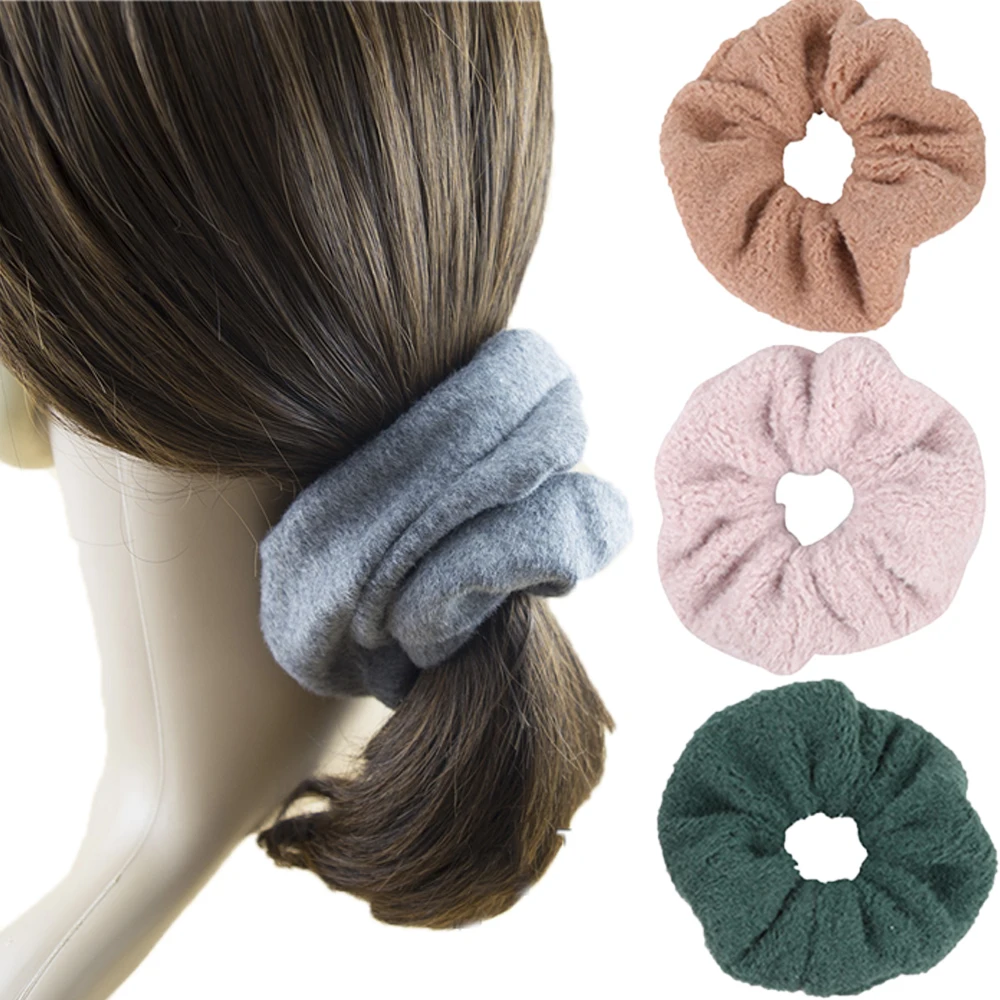 

1PC Hair Accessories Autumn Winter Elastic Hair Rubber Band Hair Tiara Women Simple Solid Color Soft Plush Hair Band for Women