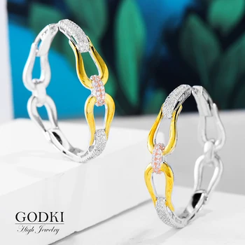 

GODKI 44MM Luxury 3 Tone Geometry Cubic Zircon CZ Statement Big Hoop Earrings For Women Wedding DUBAI Bridal Hoop Earring 2019