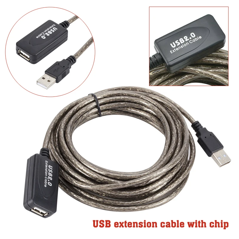 

10 Meters USB 2.0 Active Repeater Signal Booster Amplifier Extension Cable For Access USB Flash Drive Printer Hight Speed Cables