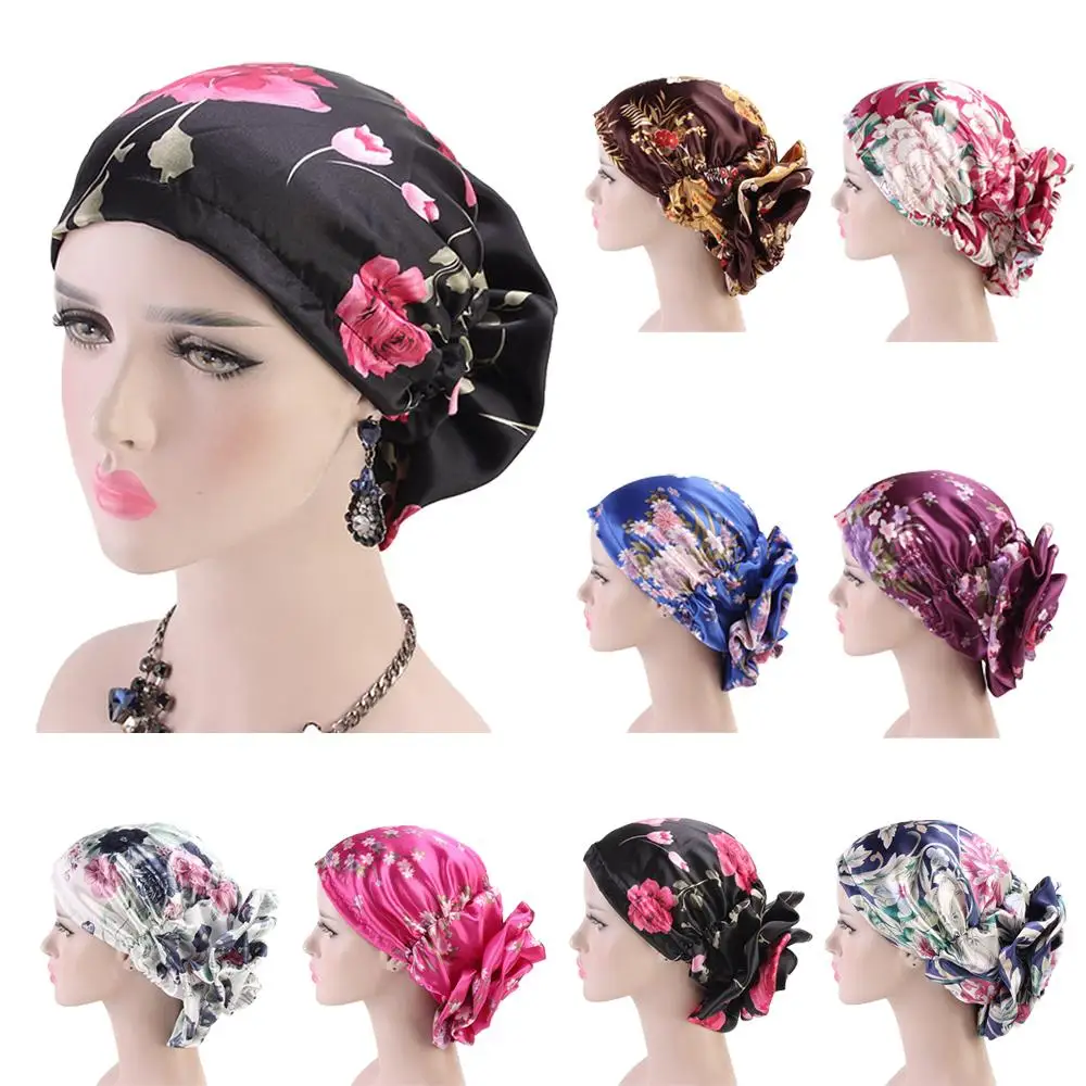 Мусульманские женщины тюрбан шляпа атласная капор, Дамская Шляпка шапки банданы эластичный головной убор головы обернуть аксессуары для волос