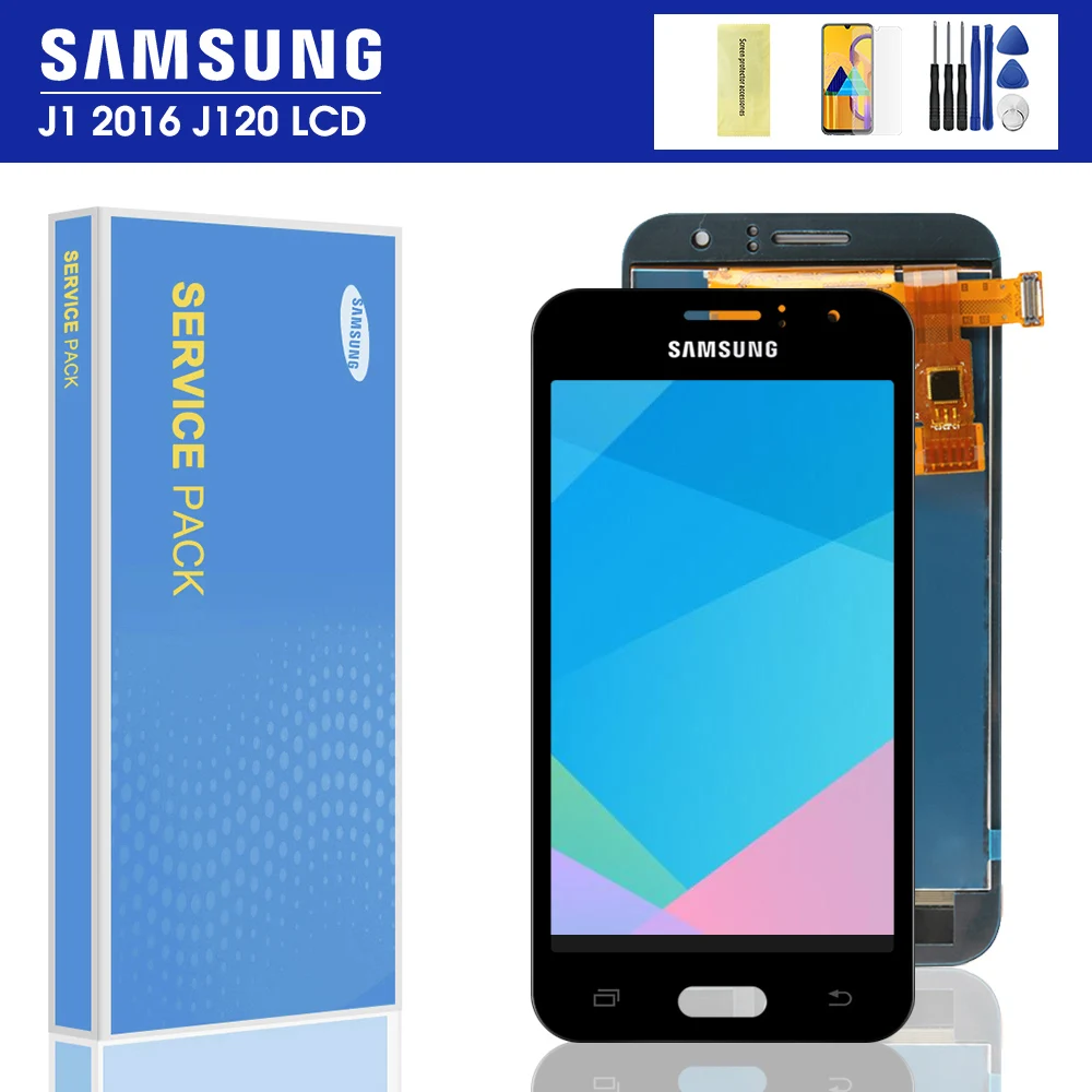J120f lcd для SAMSUNG GALAXY J1 2016 J120 J120f J120M J120H дисплей сенсорный экран дигитайзер сборка для Samsung j120f lcd