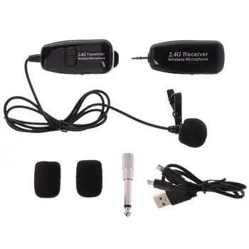 

2.4G Wireless Tie Clip Microphone Lavalier Lapel MIC Guitar Pickup for Speaker-38#/CC