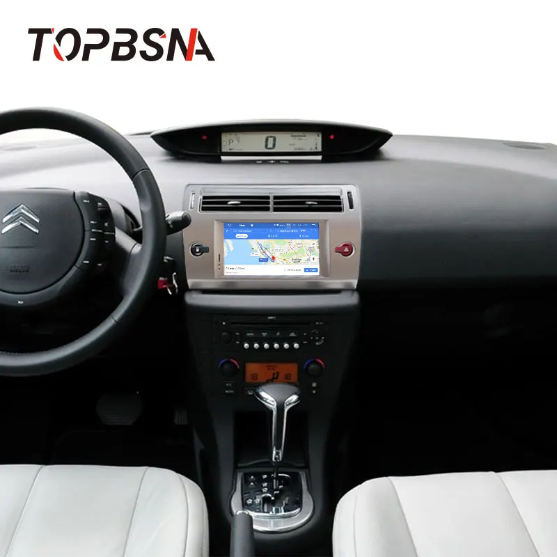 Flash Deal TOPBSNA Car DVD Player GPS Android 9.0 For Citroen C4 C-Triomphe C-Quatre 1 Din Car radio Stereo 4G RAM+64G ROM IPS DSP WIFI RDS 5