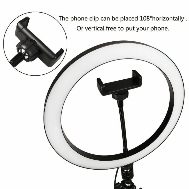 Fill Light Tripod LED Ring Lamp Mobile Phone Holder Kit Self Memory card