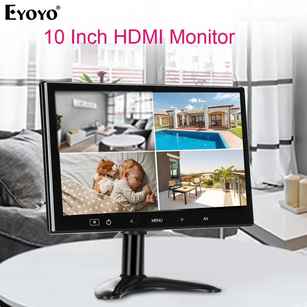 Eyoyo EM10M 10 дюймов мини ТВ компьютер PC монитор 1024X600 ЖК дисплей Экран с HDMI VGA AV для CC