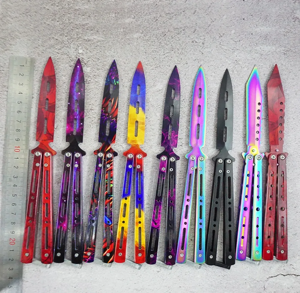 Новый складной нож бабочка тренировочный не острый для косплея Karambit Бесплатные