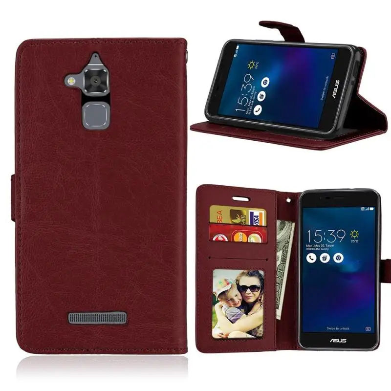 Задняя крышка корпуса кожаный бумажник телефонные чехлы для Asus ZenFone Live ZB501KL 3 Laser