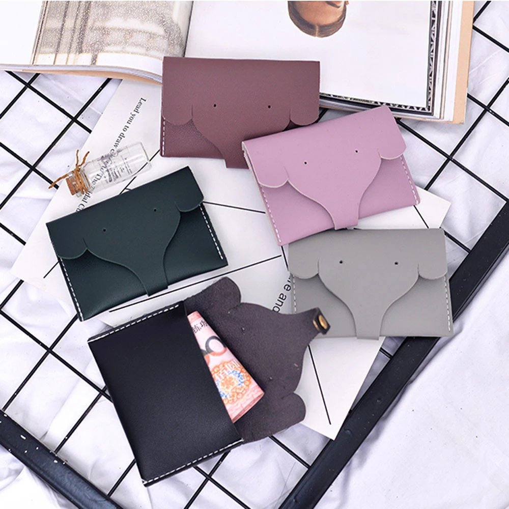 PU Mini Cute Carton Animal Head Elephant Hasp Coin Purse Wallet Bag Handbag Money Card Holder For Girl Gift 816