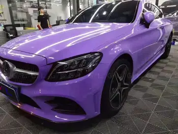 

Glossy Crystal Lavender Vinyl Wrap Film With Air Bubble Free Lavender Crystal Car Wrap Cover Sticker Size 1.52*20M/Roll