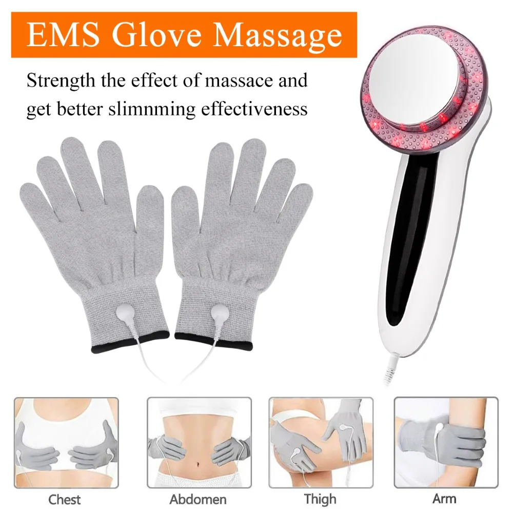 6 In 1 Ultrasound Cavitation Body Slimming Massager Weight Loss Anti-Cellulite Fat Burner Galvanic Infrared EMS Therapy Machine