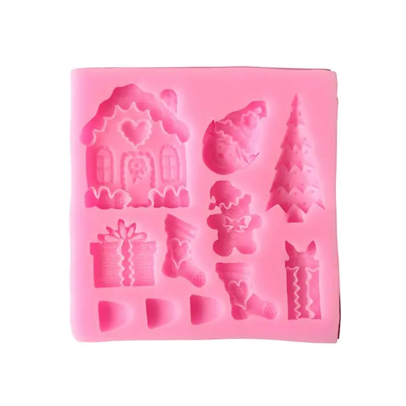 

Christmas Tree House Silicone Mold Sugarcraft Fondant Cake Decoration Tool Chocolate Mould