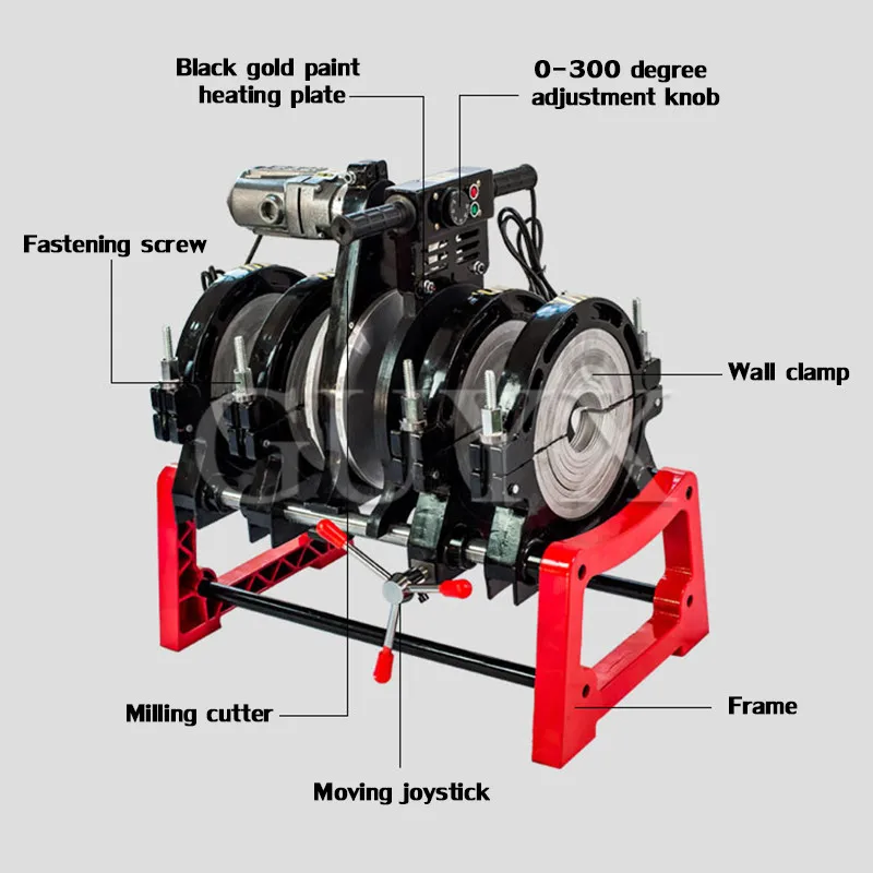 Manual Hot Melt Hydraulic Two Ring Docking Machine PE/ PPR/ PB/ PVDF Pipe Butt Welding Machine