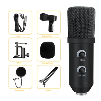 

Studio Condenser USB Computer Microphone Kit Cardioid Microphone With Adjustable Scissor Arm Stand For Recording Youtube Podcast