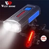 Rotate 360 Bike Light 1000 Lumens USB Rechargeable Headlight 140db Bicycle Horn Light 4000mAh Waterproof Cycling Front Rear Lamp