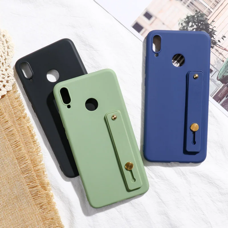 

Candy Wrist Strap Case For Huawei Enjoy 9S 9 7 8X Stand Ring Silicone Protect Cover For Huawei P30 P20 P10 P9 P8 Lite Y6 Y9 Y7