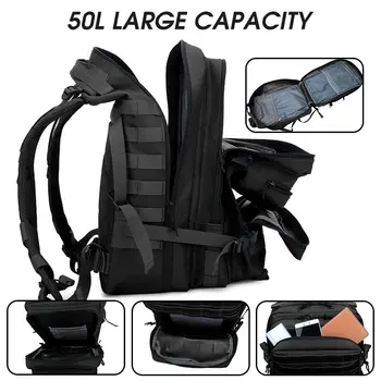 

50L Large Capacity Tactical Backpack Waterproof Bug Military Hiking Backpack Outdoor Sports Hunting Travel Camping Softback Bags