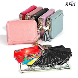 Multi-Card Slot Organ Wallets Leather Clutch Driver's License Cover Zipper Business Credit ID Card Holder Purses for Men Women