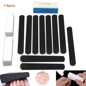 

High Quality 13 Pcs/Set Nail Sanding Files 4 Way Buffer Block Nails Art Salon Manicure Pedicure Care Tools Kit