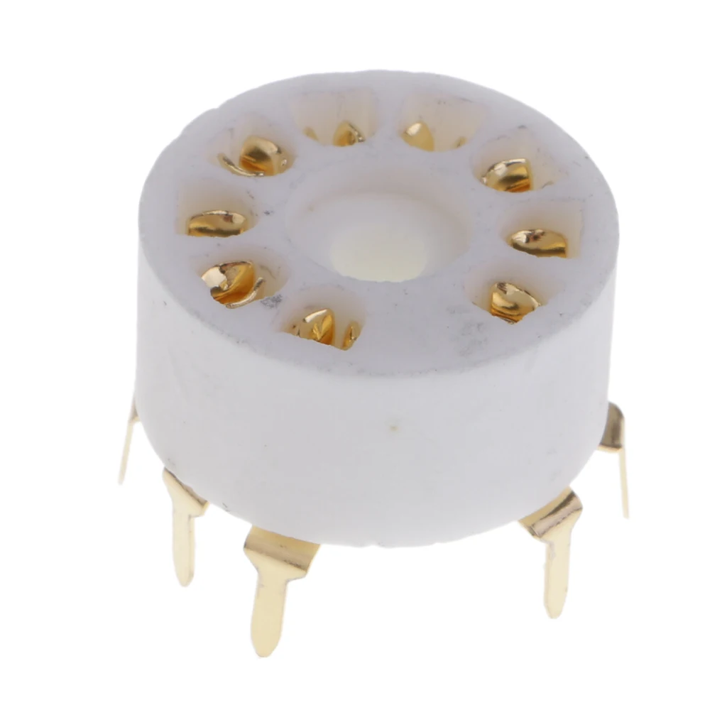Белая керамика Позолоченные 9-контактный разъем ламповая панель GZC9-A-G с вакуумными трубками Saver база