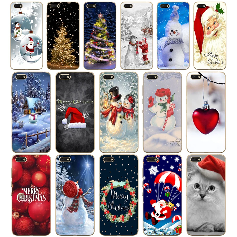 

304 New Year Colorful Merry Christmas Soft Silicone Cover Case for Huawei honor 9 10 Lite 7A 5.45 7a pro 7c 5.7 inch 7x 8x case