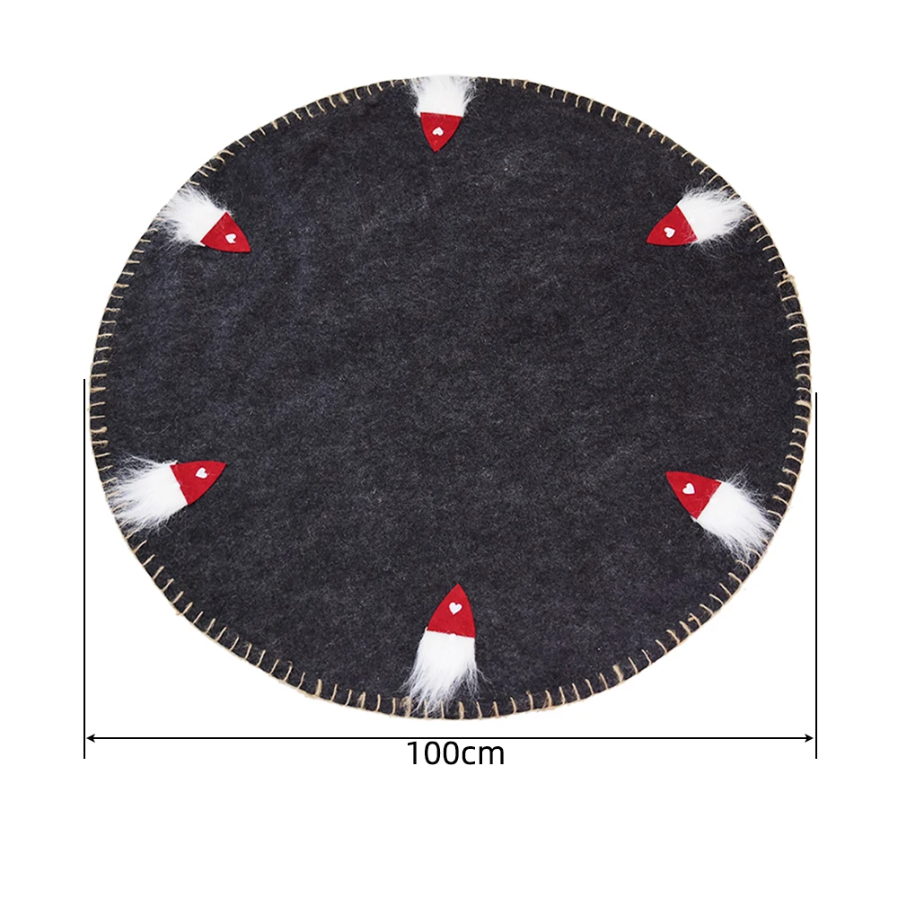 Merry Christmas Tree Skirt Party Decoration For Home Floor Mat Wool Felt Rug Xmas Tree Skirts New Year Decor Diameter 100cm