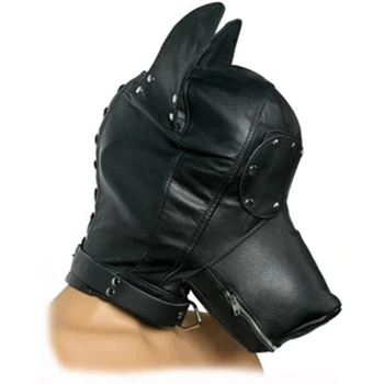 Bdsm Mask With Gag,Gear Bondage,Role Play Hood Padded Blindfold,Sex Toys For Couples,Head Harness SM Products 2