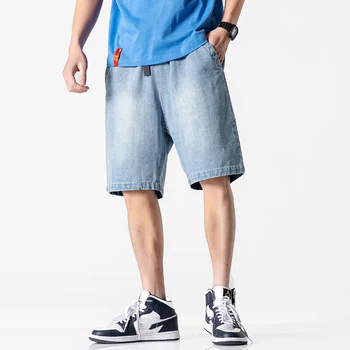

2020 Men Summer Short Men's Classic Jeans Shorts Trouers Brand DenimLight Blue Bigger Size 44 46 48