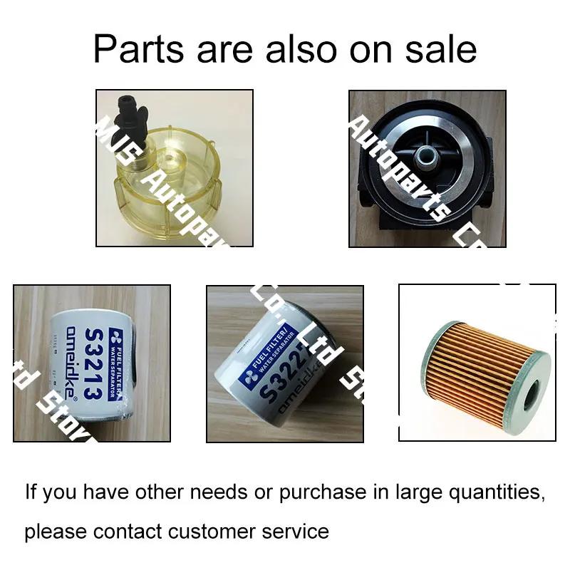 UF-10K S3213 S3227 Fuel Filter Water Separator Assembly for Mercury Suzuk Outboard Engine with Clear Bowl Base Filter Element