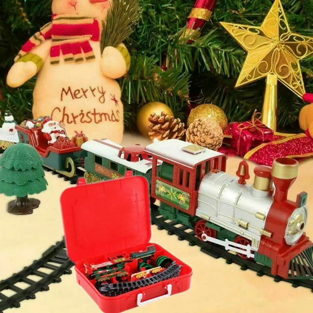 christmas tree with train track