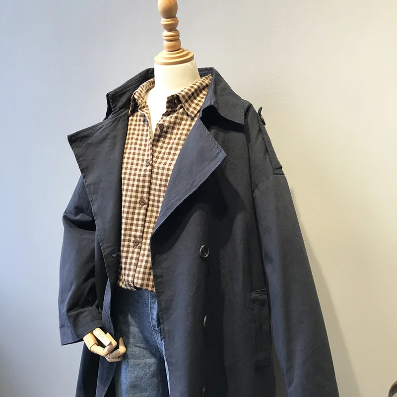 Chaquetas mujer,, модные женские пальто, большой размер, Тренч, пальто для женщин, Осень-зима, бежевый, темно-синий, длинные пальто, Женский Тренч