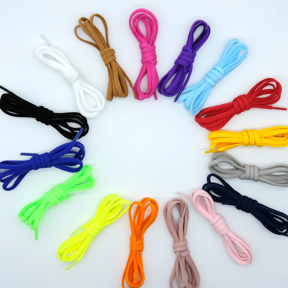 New Elastic Shoe Laces Round No Tie Shoelaces for Kids and Adult Shoelace for Sneakers Quick Lazy Laces Colorful Capsule Buckle