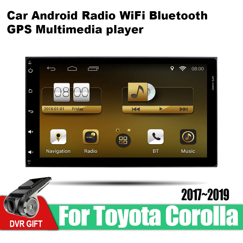 Автомобильный мультимедийный плеер на Android с GPS для Toyota Corolla 2017 2018 2019
