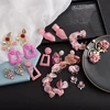 Ztech Korea Fashion Pink Resin Beaded Drop Earrings For Women Girls ZA Wedding Jewelry 30 Designs Dangle Statement Earrings ► Photo 2/6
