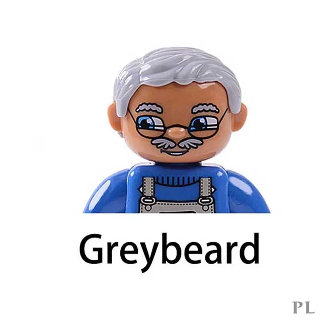 MOC DIY Big Building Blocks Scene Doll Figures Educational Toy Compatible Large Bricks Assembly Children Kids Gifts For Girl Boy Greybeard