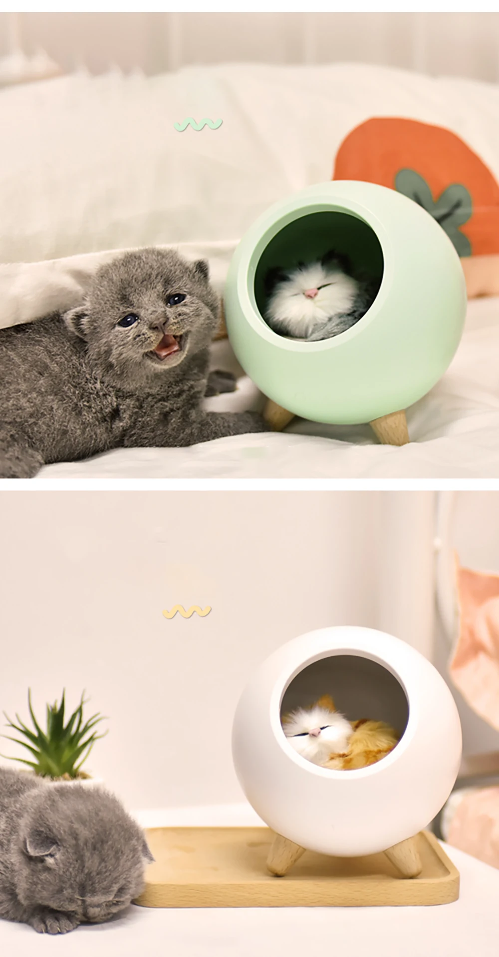 Cute Cat House Touch Dimming Led Night Light