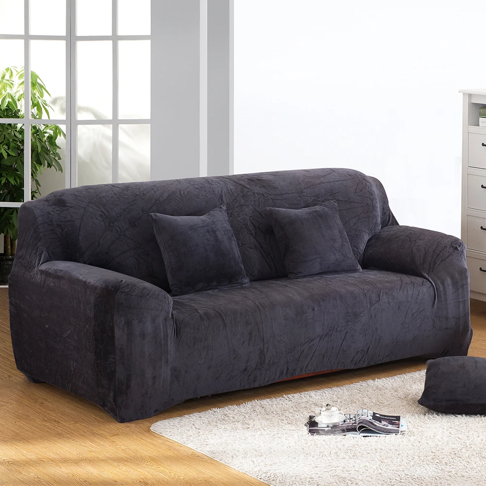 DIDIHOU уплотненный плюшевый универсальный чехол для дивана теплый зимний чехол для секционного дивана, эластичные Чехлы для дивана для гостиной - Цвет: B