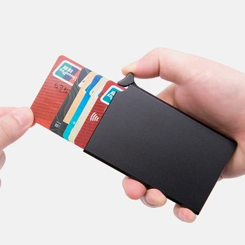 

Anti-theft Credit Card Case Unisex Automatically Solid Metal Bank Card Holder ID Card Wallet Business Mini storage organizer