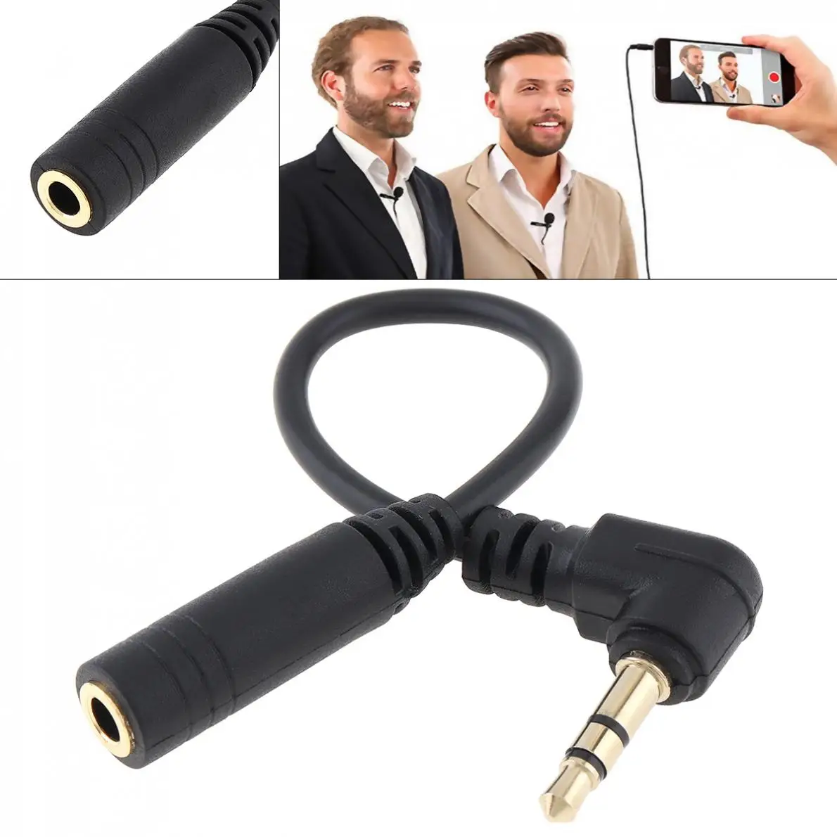 

3.5MM 4 Pole to 3 Pole AUX Audio Jack Convertor Adapter Cable 3/4 Pole Mic Conversion Line Microphone/Mobile Phone/Computer/SLR