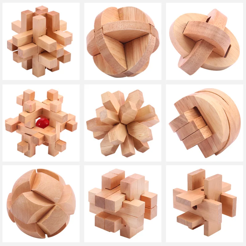 Burr Puzzle Luban Lock Adult Intelligence Toys Set Intelligence Boring Looping-off Nine Young STUDENT'S Gift