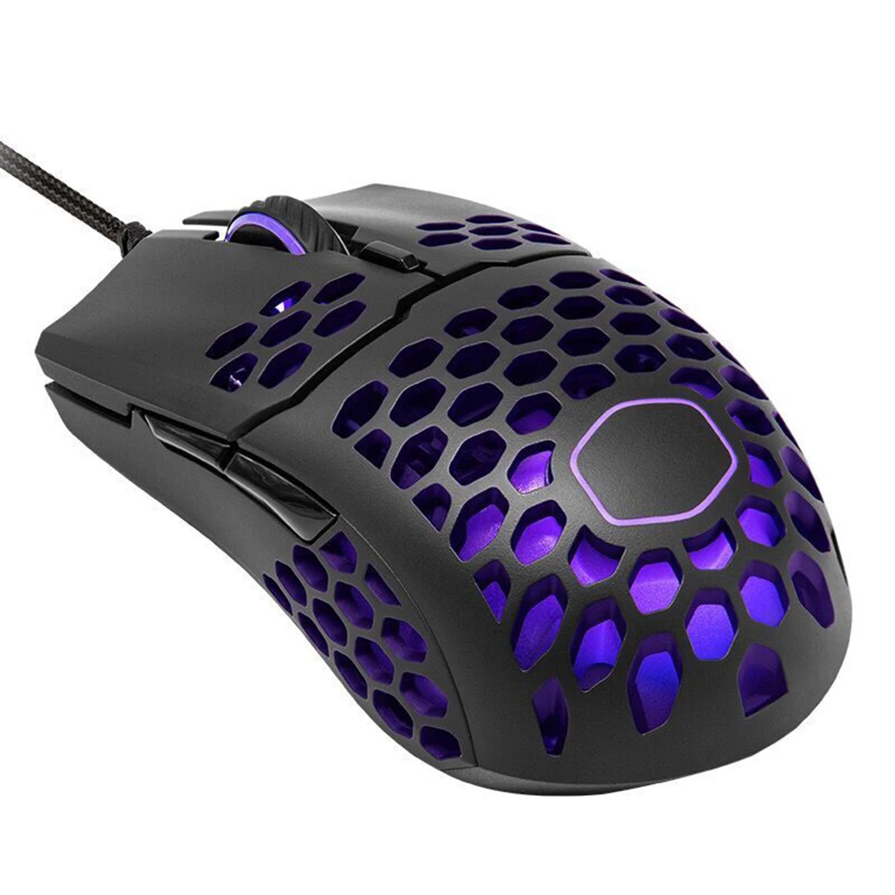 Laptop Computer Ergonomic Mice Silents Master MM711 USB Wired 5 Buttons Honeycomb RGB 16000 DPI Gaming Mouse